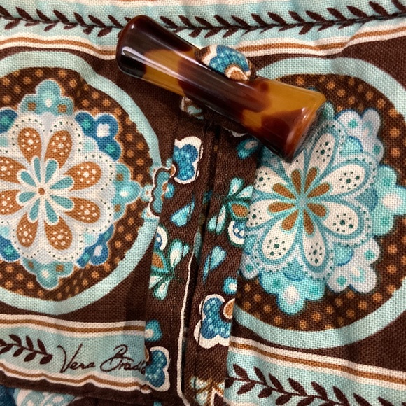 Vera Bradley Handbag/LG Java Blue Floral Quilted Tote Bag - Picture 7 of 8